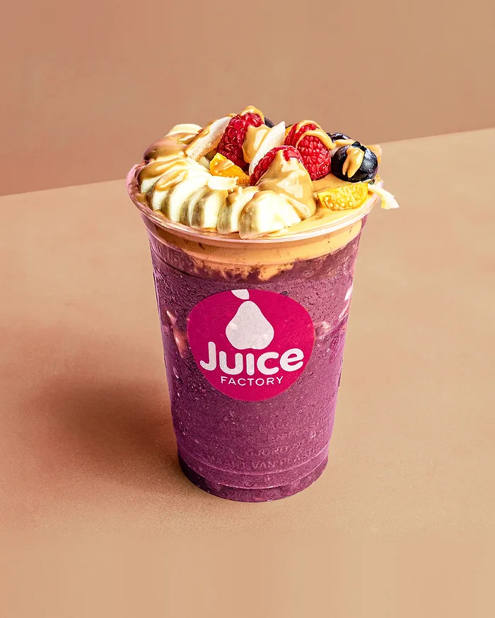 Peanut butter açaí in a cup