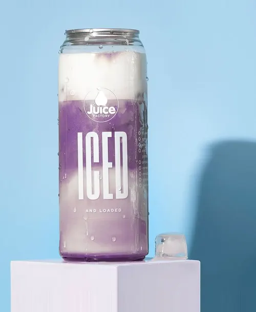 Ube Lavender Collagen Latte with coconut milk, lavender syrup, ube, GoPrimal collagen