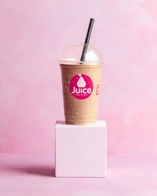 Shake Iced Protein Coffee with double espresso, banana, GoPrimal chocolate protein