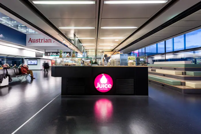 Juice Factory am Gate F am Flughafen Wien